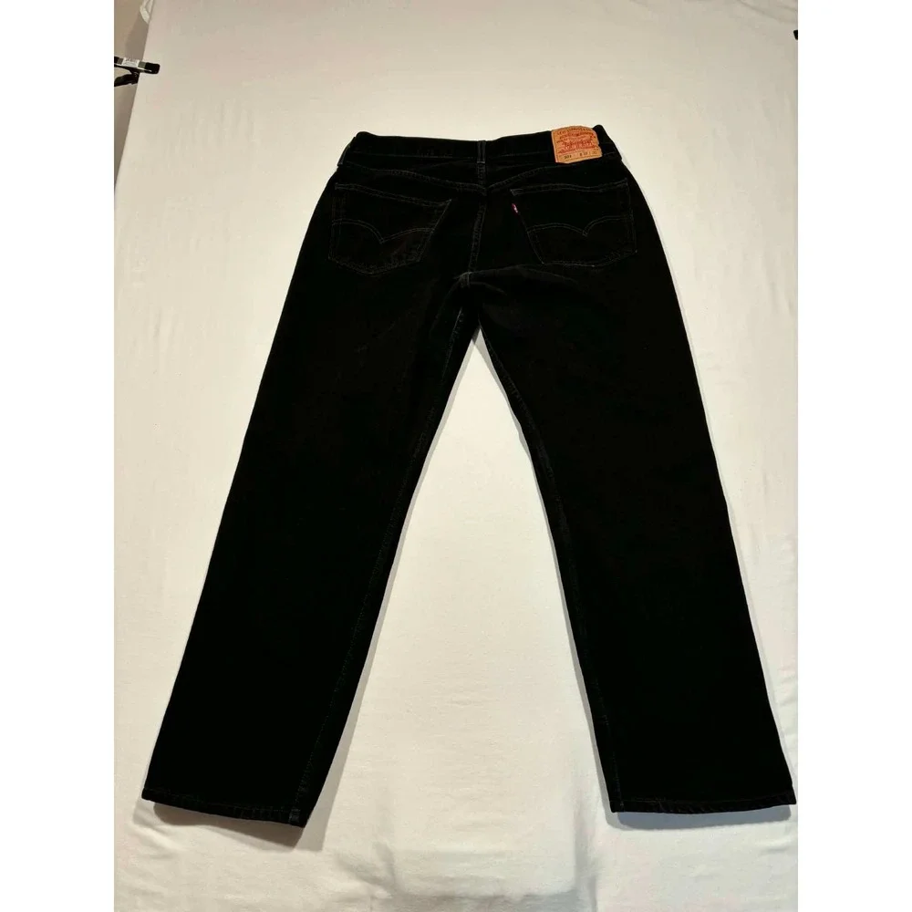 Vintage Levis 501 Mens Black Straight Leg Button Fly Denim Jeans W38 L30